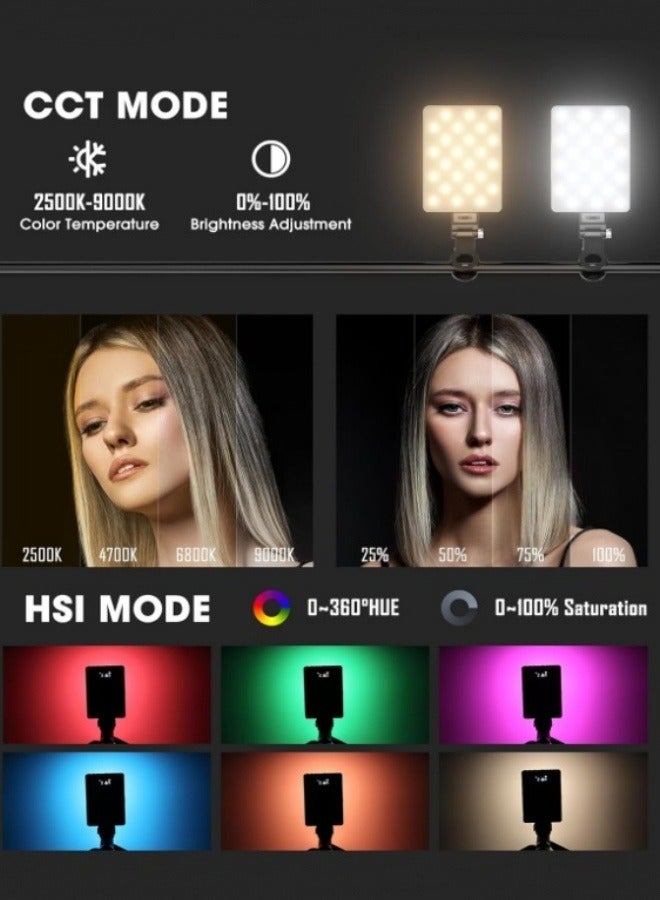 general Magnetic Photography Light Clip on Phone LaptopVideo Light Portable LED Camera Fill Light Panel Pocket LED Phone Light Dimmable 12 Lighting Effects Rechargeable LED Lighting for Video Conference TikTok Youtube - Image 4