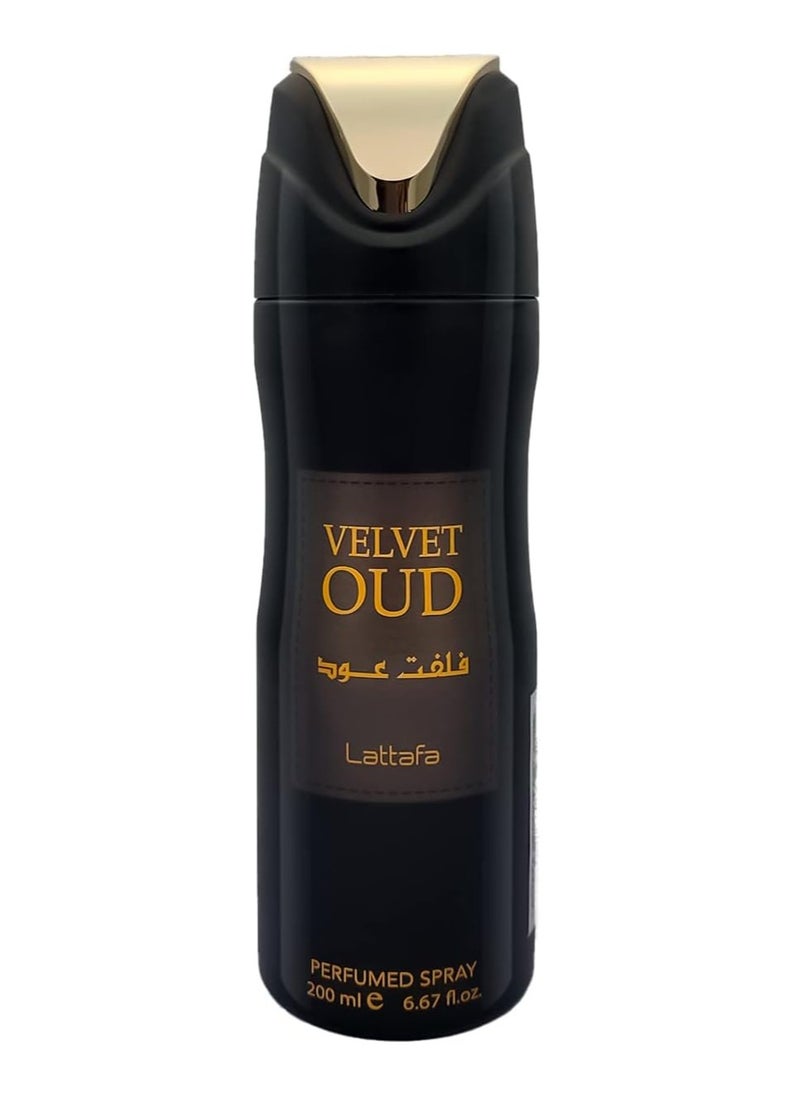Lattafa - Velvet Oud,Perfumed Deodorant Spray For Unisex,200 ml - Image 1