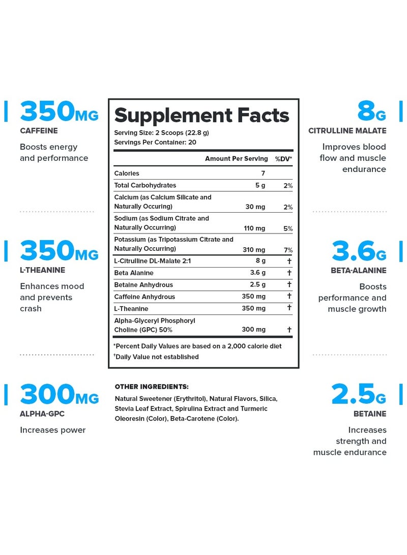 Legion Athletics Pulse Pre Workout Supplement - Green Apple Flavor Naturally Sweetened & Flavored, Increases energy & focus, Enhances strength & endurance, Reduces fatigue, 20 SERVINGS | DIETARY SUPPLEMENT | NET WT476 G/16.8 0Z/ 1.05 LBS - Image 2