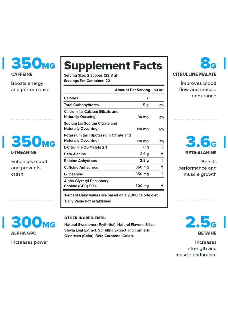 Legion Athletics - Pulse Pre Workout Drink,Boosts Strength Endurance & Focus, with 8g of Citrulline Malate, 3.6 g of Beta-Alanine, 20 Servings 476 g/1.05 Lbs- green Apple Flavor - Image 1