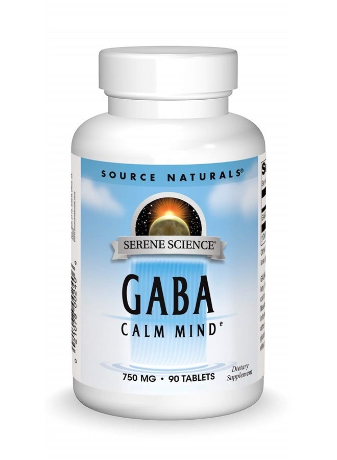 Source Naturals Serene Science GABA, for a Calm Mind* - 750mg, 90 Tablets - Image 1