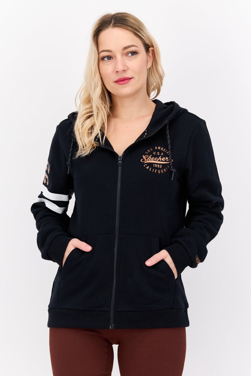 SKECHERS Women Sportwear Fit Graphic Long Sleeves Outdoor Hoodie, Black  - Image 1