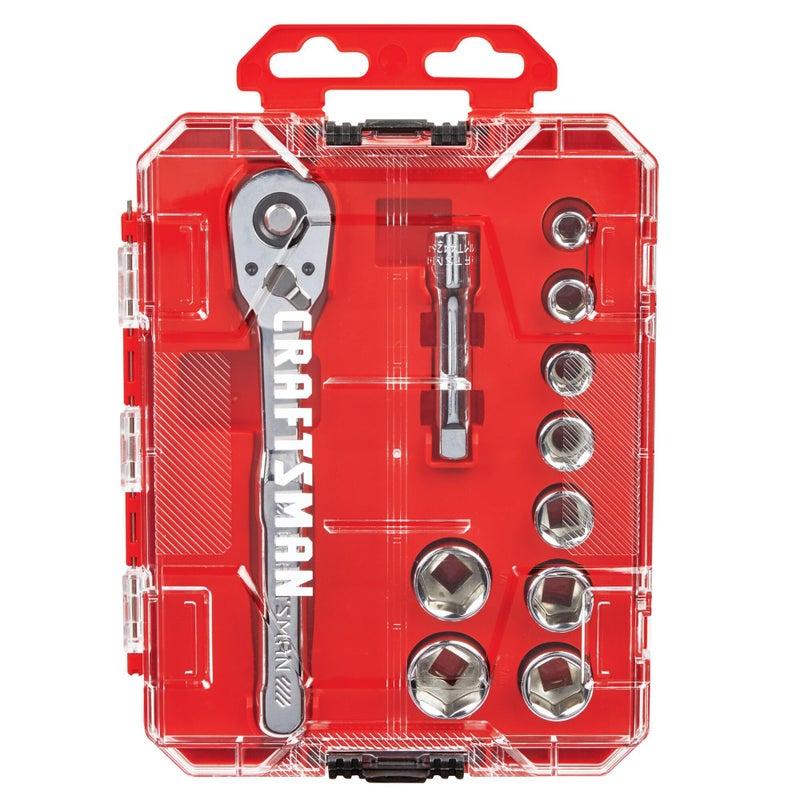 CRAFTSMAN 11Piece Socket Set Metric 38 Inch Drive Low Profile Ratchet CMMT12127 - Image 2