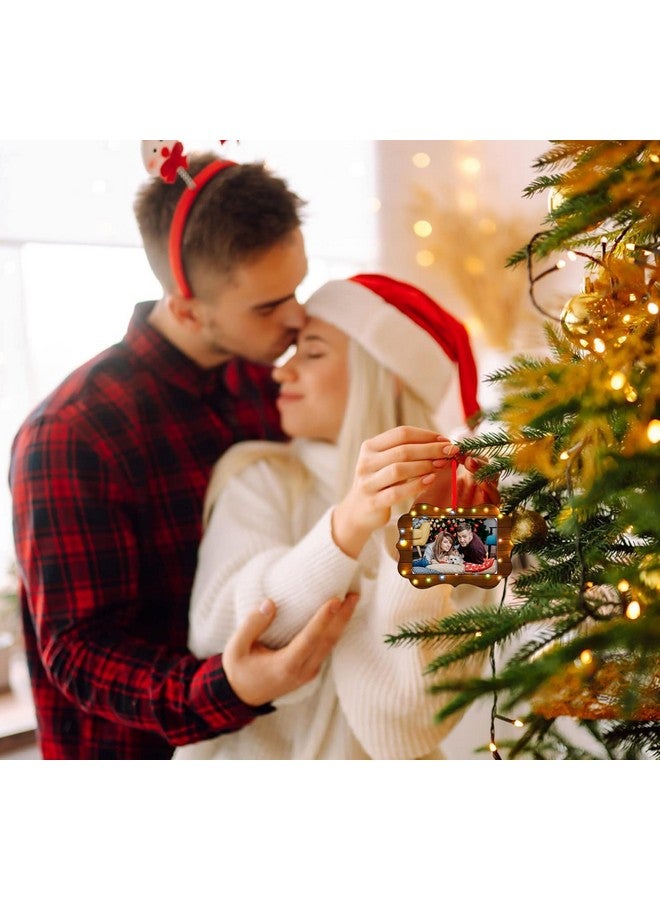SICOHOME Our First Christmas Together Ornament 2024 Rustic First Christmas Married Picture Frame Ornament Gift for Couples Newlywed Engaged Christmas Ornament for Christmas Tree Decorations - Image 3