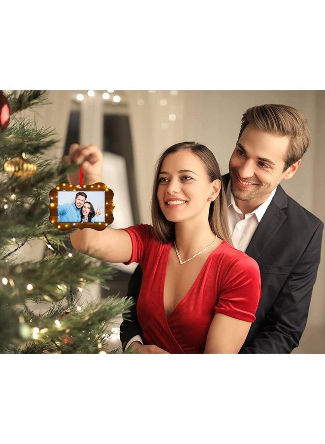 SICOHOME Our First Christmas Together Ornament 2024 Rustic First Christmas Married Picture Frame Ornament Gift for Couples Newlywed Engaged Christmas Ornament for Christmas Tree Decorations - Image 5