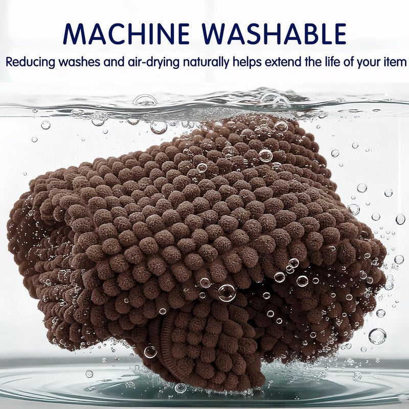 subrtex Bathroom Rugs, 24" x 60" Chenille Bath Rug Soft Short Plush Bath Mat Soft Shower Mat Water Absorbent Shower Mat Quick Dry Machine Washable, Chocolate - Image 5