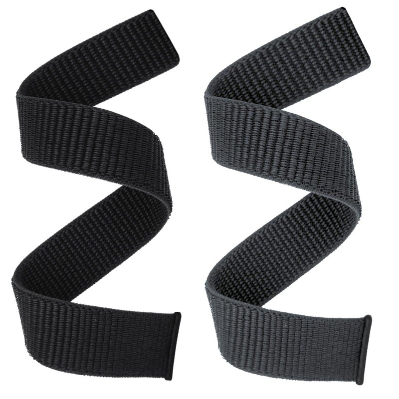 Abanen Hook and Loop Quick Dry Watch Band for Fenix 8 / epix Pro/Fenix 7/6/5 (47mm), 22mm Woven Nylon Ultralight Sport Wristband Strap for Garmin Instinct 2, Instinct 3 45mm (Black Grey) - Image 3