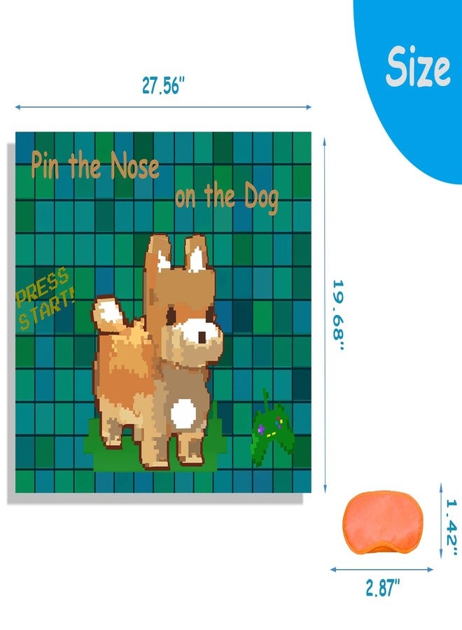 Badeauwald Pixel Party Favors , Pin the Nose on the Dog Pixel Art Pin the Tail Game. Video Game Party Supplies, Big 157g Copperplate Paper, Elastic Blindfolds, Stickers All Edge Cut Video Game Birthday Party. - Image 3