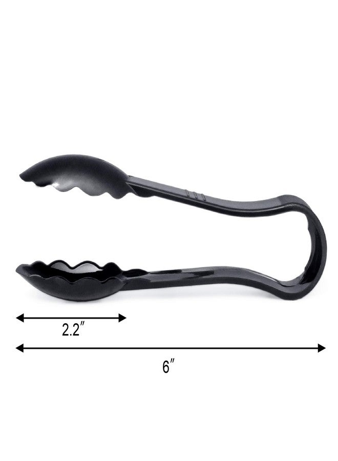 نيو ستار فود سيرفيس ملقط متعدد الاستخدامات من نيو ستار فود سيرفيس، رقم الموديل 35698، مصنوع من البلاستيك المقاوم للحرارة العالية، ذو حواف مسننة، 6 بوصات، أسود، طقم من 12 قطعة - Image 3