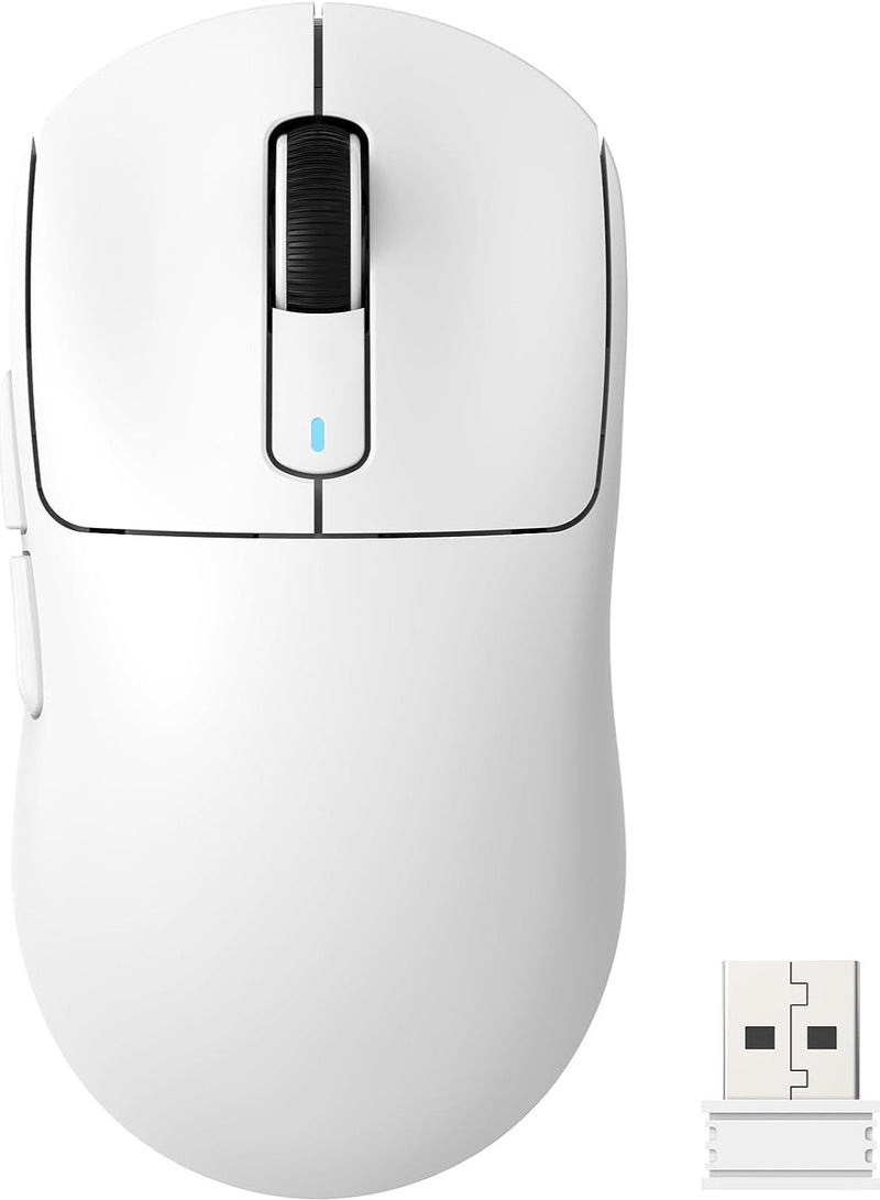 Attack Shark Shark Attack X3 Wireless Lightweight Gaming Mouse with 2.4G/USB-C Wired/Bluetooth Tri-Mode Up to 26,000 DPI PAW3395 Optical Sensor, 5 Programmable Buttons for PC/Laptop/Win/Mac White - Image 1