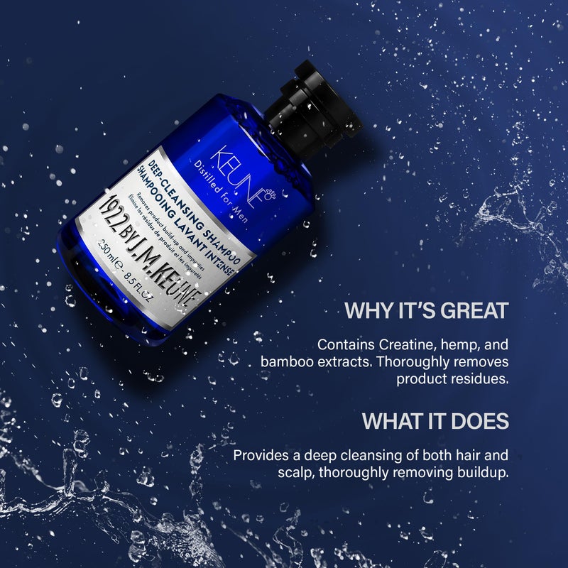 Keune 1922 by J.M. Keune Deep Cleansing Shampoo, Clarifying & Strengthening Cleanser for Men, 8.5 Fl Oz - Image 3