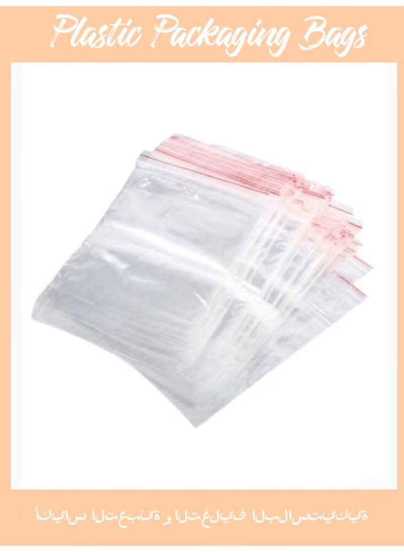 بيوينتي مجموعة أكياس تغليف من البلاستيك بقفل سحّاب قابلة لإعادة الاستخدام مكونة من 100 قطعة شفاف 10x15سم - Image 1