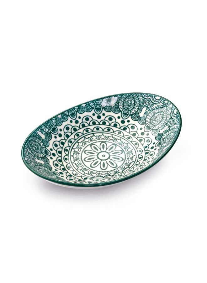 Arabesque Green Oval Bowl 17.75 cm - pzsku/ZDB997D3C4C446612BB2CZ/45/_/1678342188/a82e64c4-c1de-4f2f-972c-0af949d9f5ad