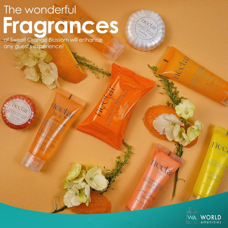 world amenities Nectar Bulk Body Wash 50 Count 1 oz Sweet Orange Blossom Mini Travel Size Toiletries 100 Recyclable Tube with Flip Top Cap Airbnb Rentals Suitable for All Skin Types - Image 4