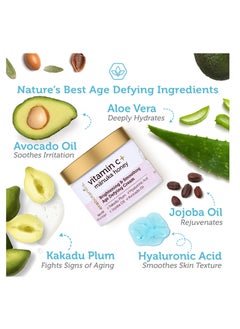 Era Organics Era Organics Advanced Vitamin C Face Cream - Brightening and Nourishing with Jojoba Oil, Kakadu Plum for Fine Lines, Wrinkles  - Image 2