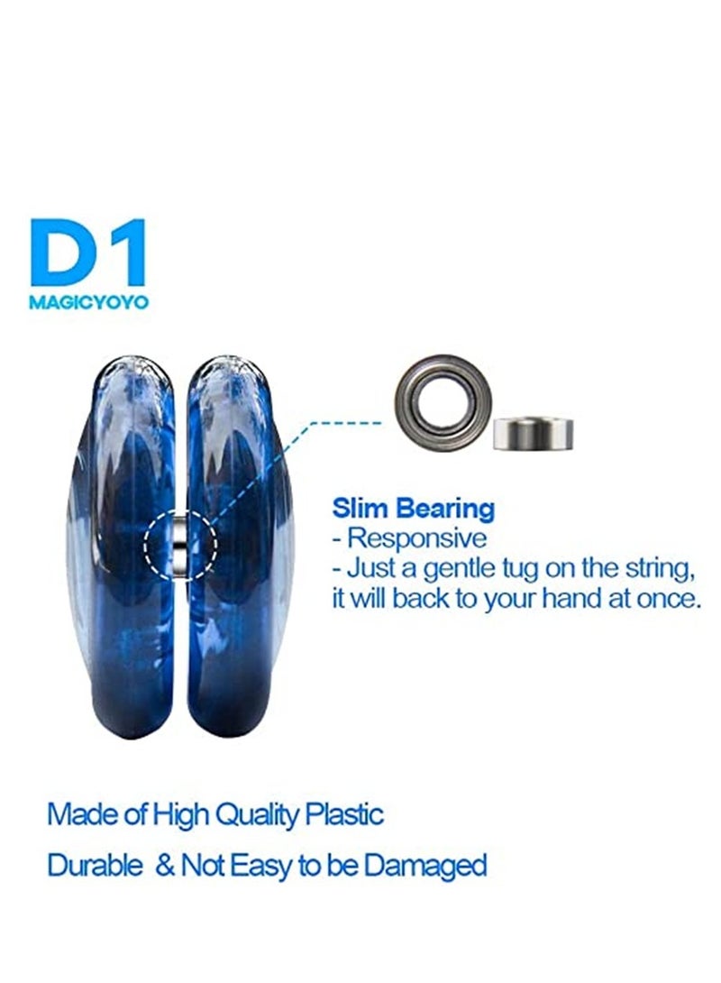 MAGICYOYO D1 GHZ Looping Yoyo Fun Easy to Play Responsive Yoyo for Kids Beginners with 6 Strings Glove and Bag Blue - Image 4