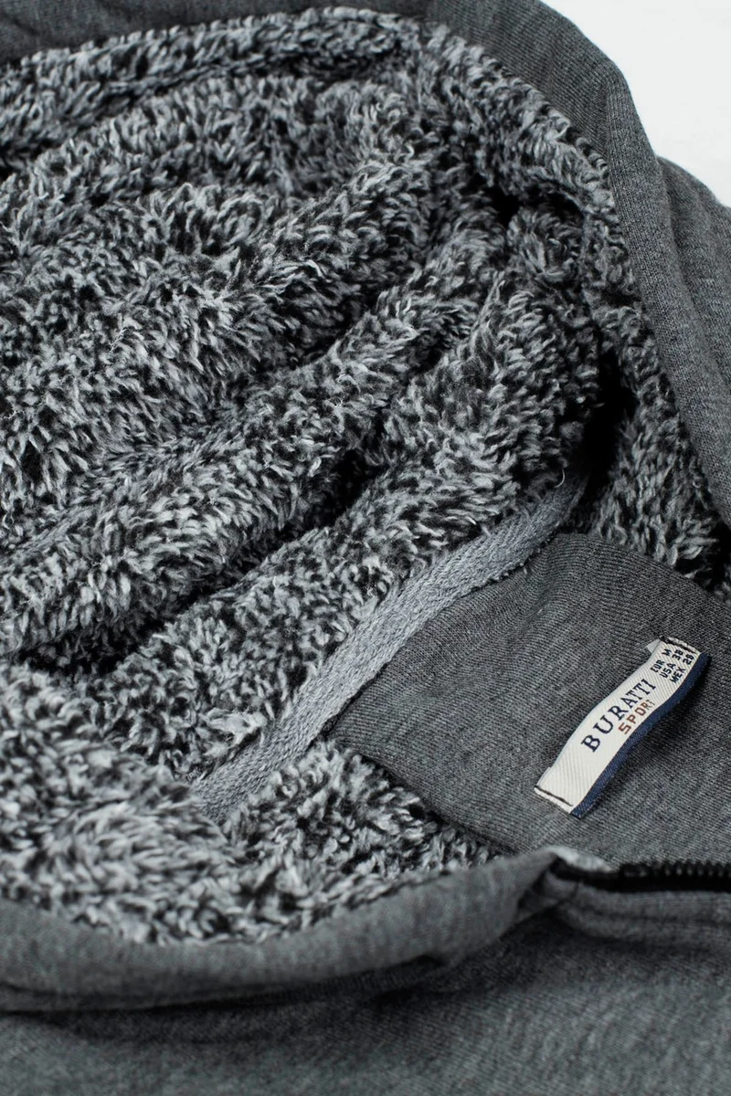 Buratti Fur Lined Hooded Sweat Slim Fit Men's Sweat 575708
