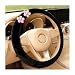 Ywdiml Car Flower Elastic Steering Wheel Cover 14515 Plush Soft Fluffy Stretch Vehicle Steering Wheel Protector Cute Warm Auto Interior Decor Accessories Universal for Truck SUV Van Pink - Image 2