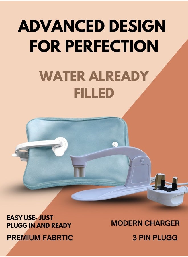 Breeze & Ripplez Breeze & Ripplez™ Dual comfort electric rechargeable heating water bag soft fleece cover for pain relief advanced leak proof technology fast heating large size  - Image 4