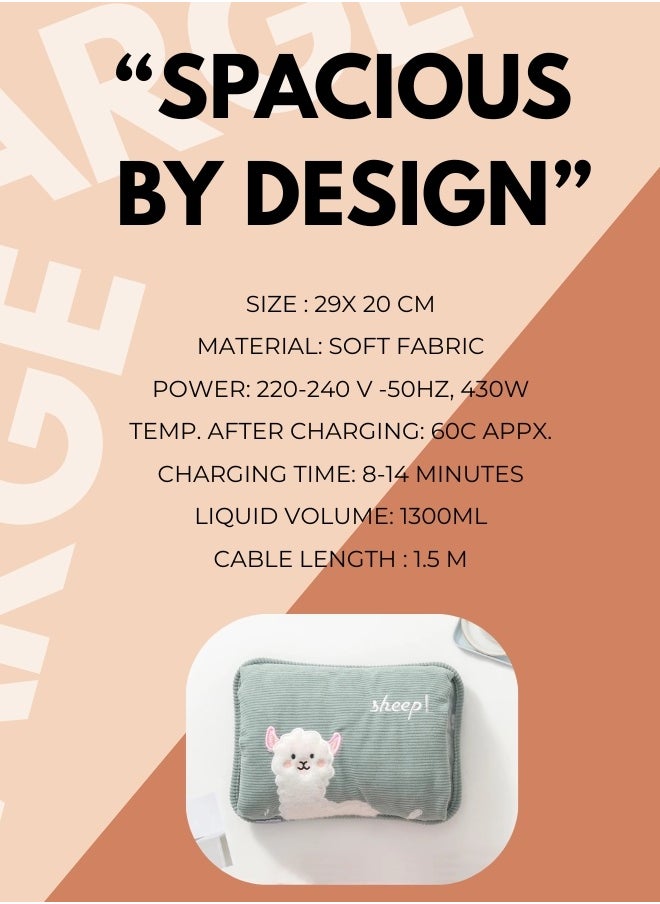 Breeze & Ripplez Breeze & Ripplez™ Dual comfort electric rechargeable heating water bag soft fleece cover for pain relief advanced leak proof technology fast heating large size  - Image 5