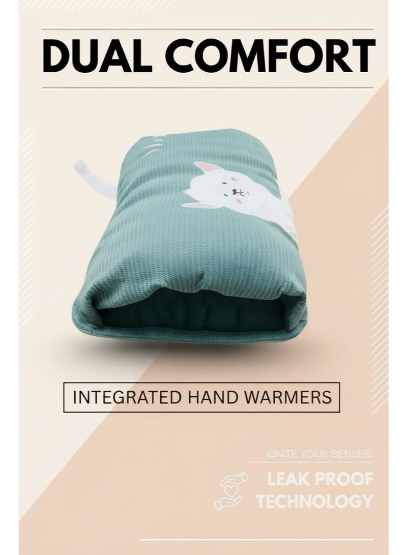 Breeze & Ripplez™ Dual comfort electric rechargeable heating water bag soft fleece cover for pain relief advanced leak proof technology fast heating large size - Image 2