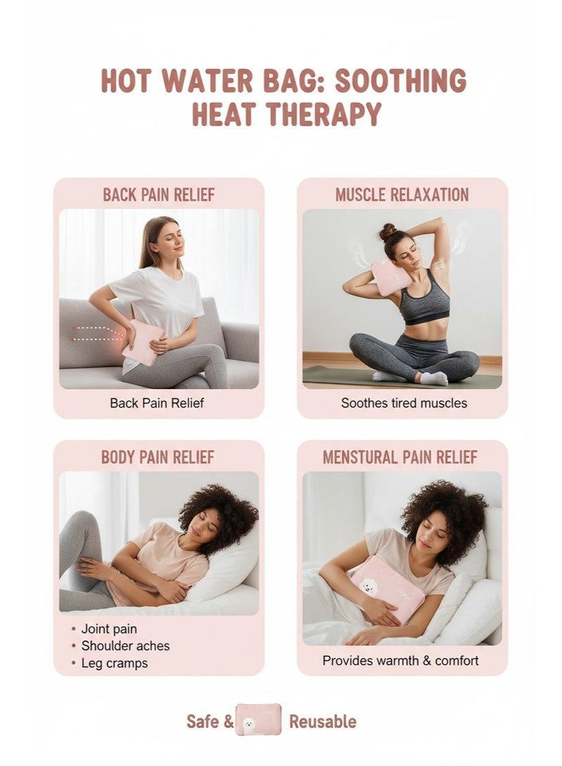 Breeze & Ripplez™ Dual comfort electric rechargeable heating water bag soft fleece cover for pain relief advanced leak proof technology fast heating large size - Image 4