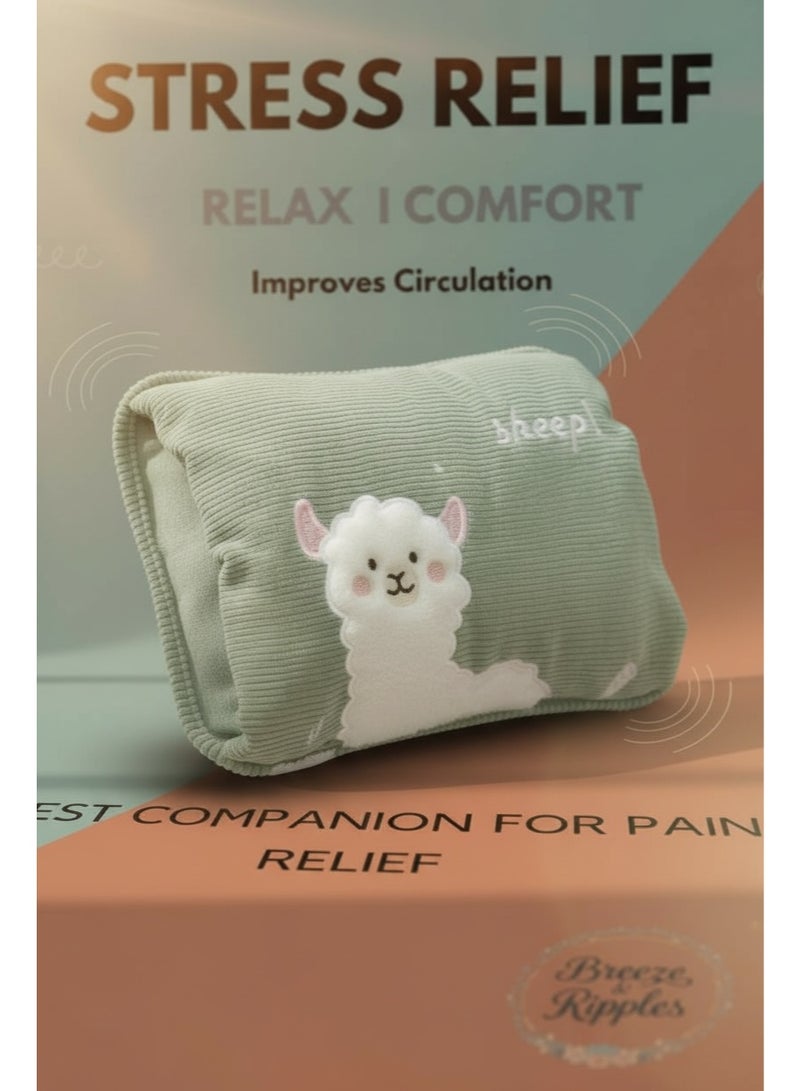 Breeze & Ripplez™ Dual comfort electric rechargeable heating water bag soft fleece cover for pain relief advanced leak proof technology fast heating large size - Image 5