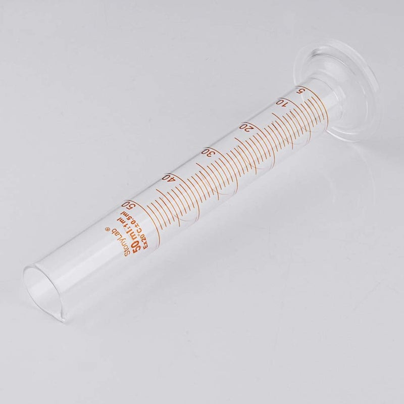 stonylab 1-Pack Graduated Cylinder, Borosilicate Glass 50 ml Heavy Wall Graduated Glass Measuring Cylinder - Image 3