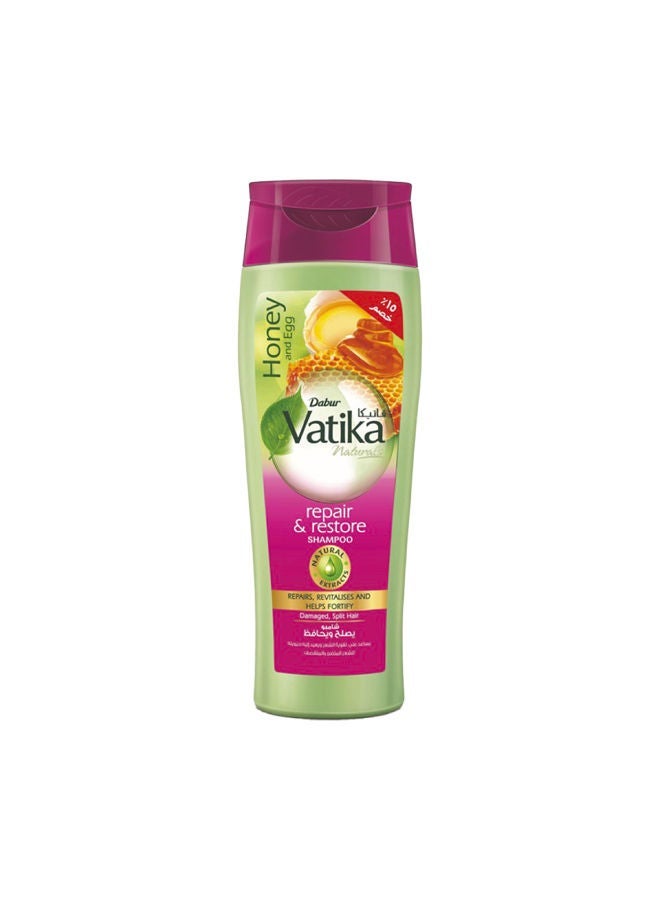 Vatika Naturals Repair & Restore Shampoo 180ml with Honey & Egg Natural Extracts + Moisture Treatment Conditioner Enriched with Almond & Honey 180ml - Image 2