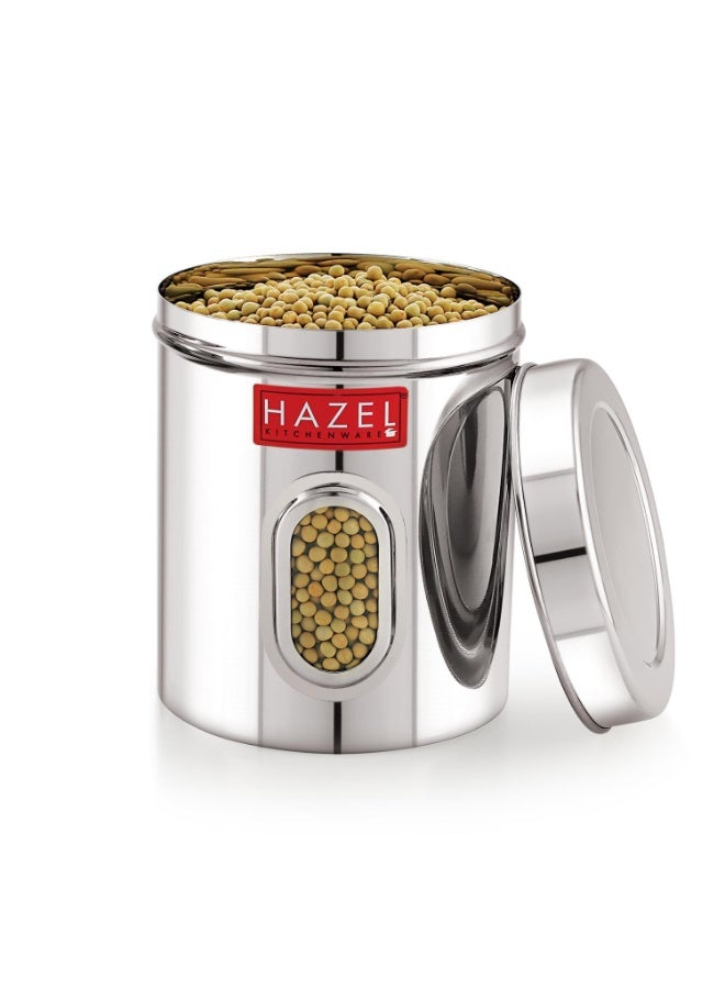 HAZEL Stainless Steel Transparent Kitchen Storage Containers with Air Tight Lid, 1700 ML, Set of 2 - Image 4