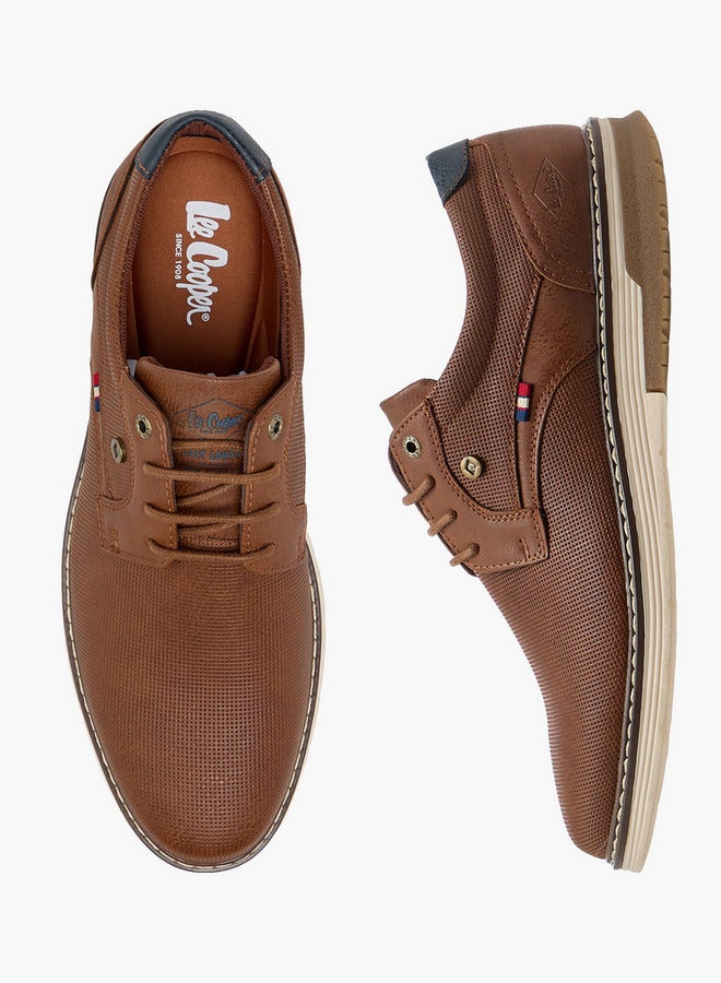 Lee Cooper Men's Logo Embossed Lace-Up Sneakers  - Image 1