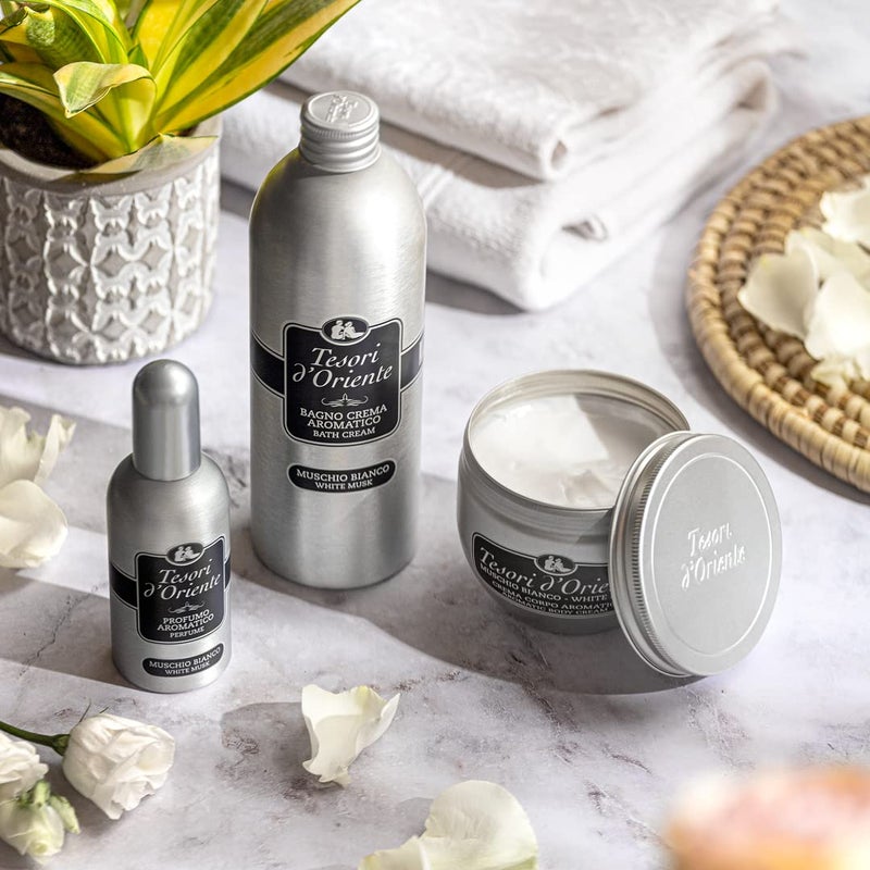 Tesori d'Oriente Body Cream for Women, Moisturizing Cream, Womens Body Cream, Essential Ingredients for Body & Skin Care, with White Musk Fragrance-10.1 fl oz [Made in Italy]- (White Musk) - Image 3