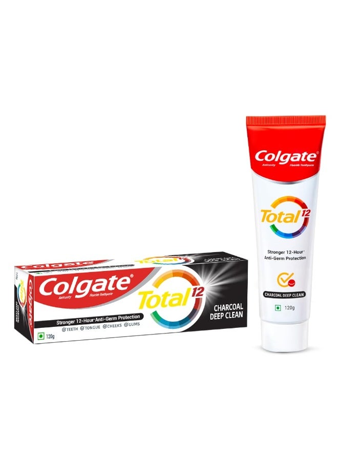 Colgate Total Whole Mouth Health, Antibacterial Toothpaste, 120gm (Charcoal Deep Clean)