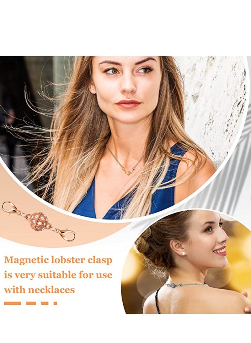 KASTWAVE 8 Pieces Magnetic Clasps for Jewelry Locking Magnetic Rhinestone Clasps Magnetic Necklace Clasp for Jewelry Making Extender - Image 5