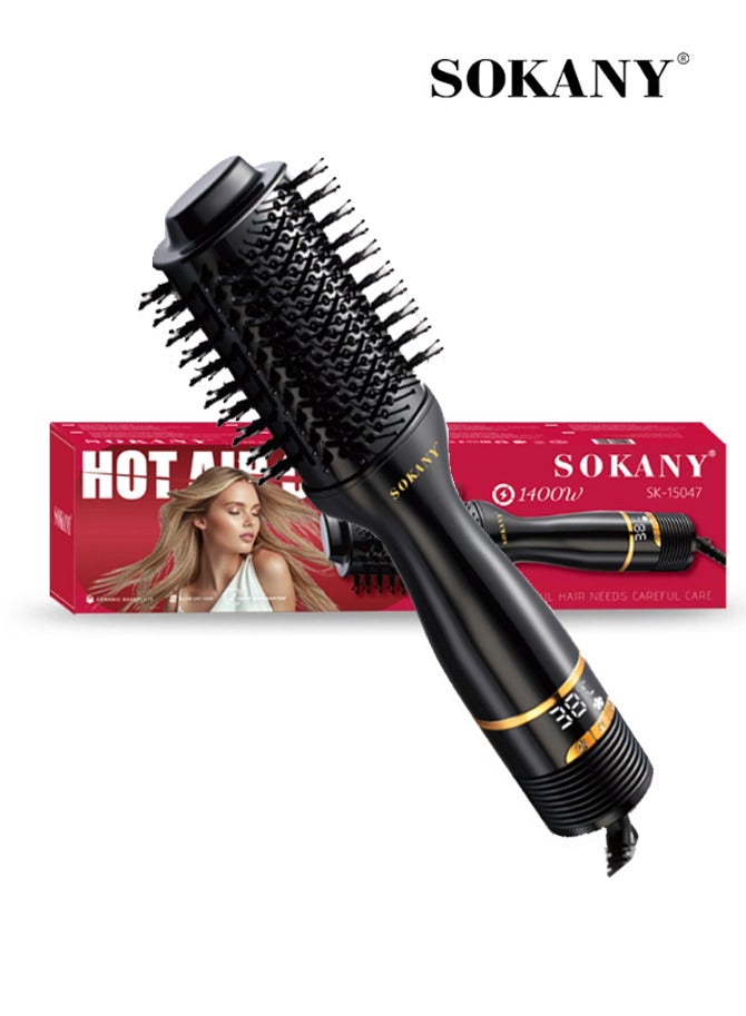 سوكاني فرشاة مجفف شعر وأداة تصفيف بقوة 1400 واط، فرشاة مجفف شعر احترافية، مجفف مكثف مع أيونات سالبة، يعمل على جميع أنواع الشعر، SK-15047 - Image 1