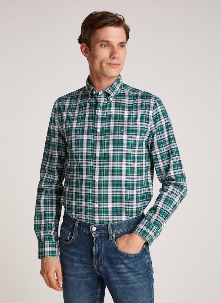 TOMMY HILFIGER - Checked Regular Fit Poplin Shirt - Image 1