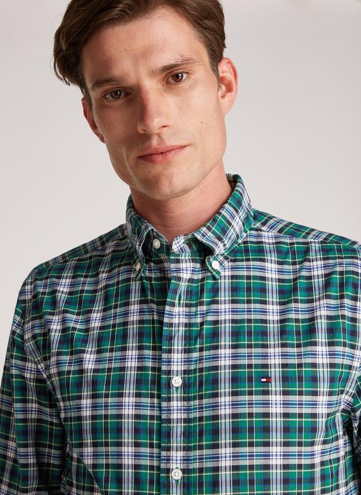 TOMMY HILFIGER - Checked Regular Fit Poplin Shirt - Image 1