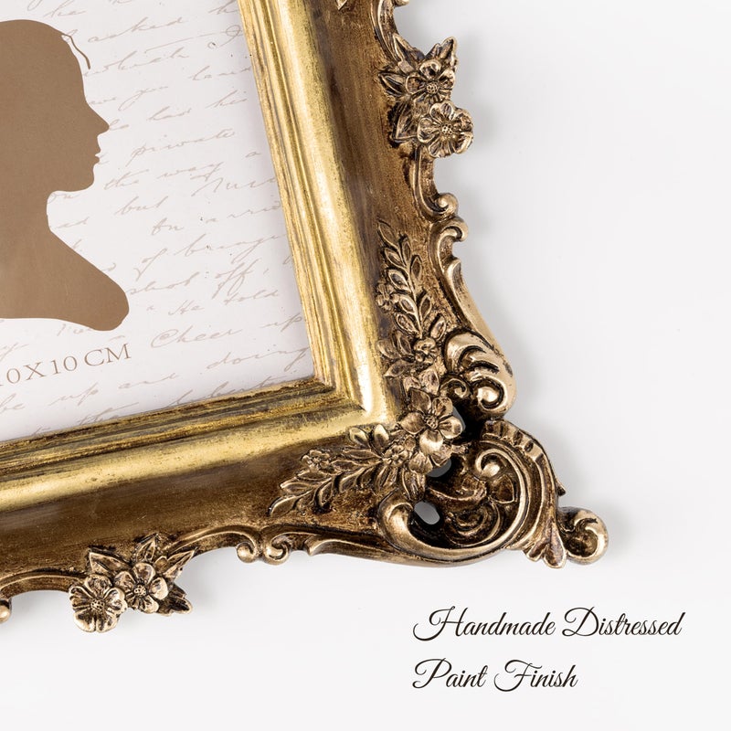 Sunlit Vintage Picture Frame 4x4 Inch  Luxury Antique Square Photo Frames with Glass Front  Photo Display  Tabletop Wall Hanging  Gift Ideas  Bronze Gold - Image 4