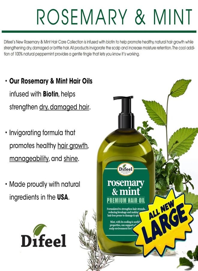 Difeel Rosemary and Mint Elevated Premium Hair Oil - Large 12 oz. - Image 3