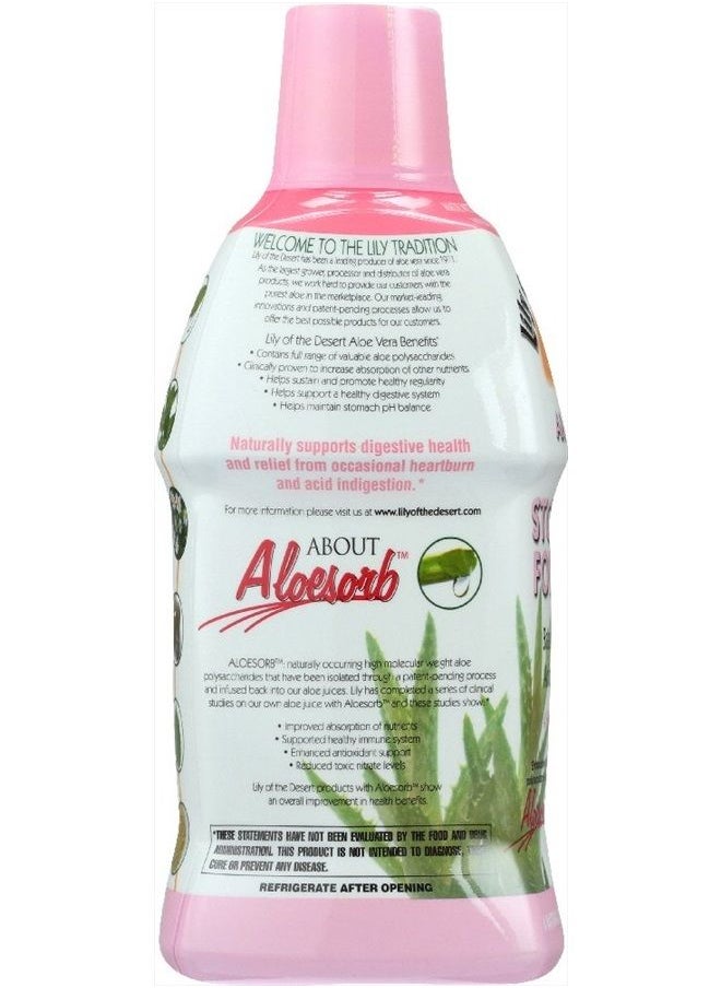Lily Of the Desert - Lily of the Desert Stomach Formula, Organic Aloe Vera Juice with Slippery Elm, Chamomile, Peppermint, and Ginger for Gut Health, Acid Reflux, Heartburn Relief, 32 Oz - Image 1