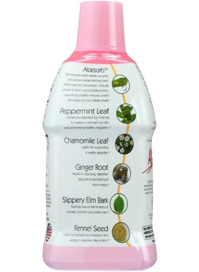 Lily Of the Desert - Lily of the Desert Stomach Formula, Organic Aloe Vera Juice with Slippery Elm, Chamomile, Peppermint, and Ginger for Gut Health, Acid Reflux, Heartburn Relief, 32 Oz - Image 1