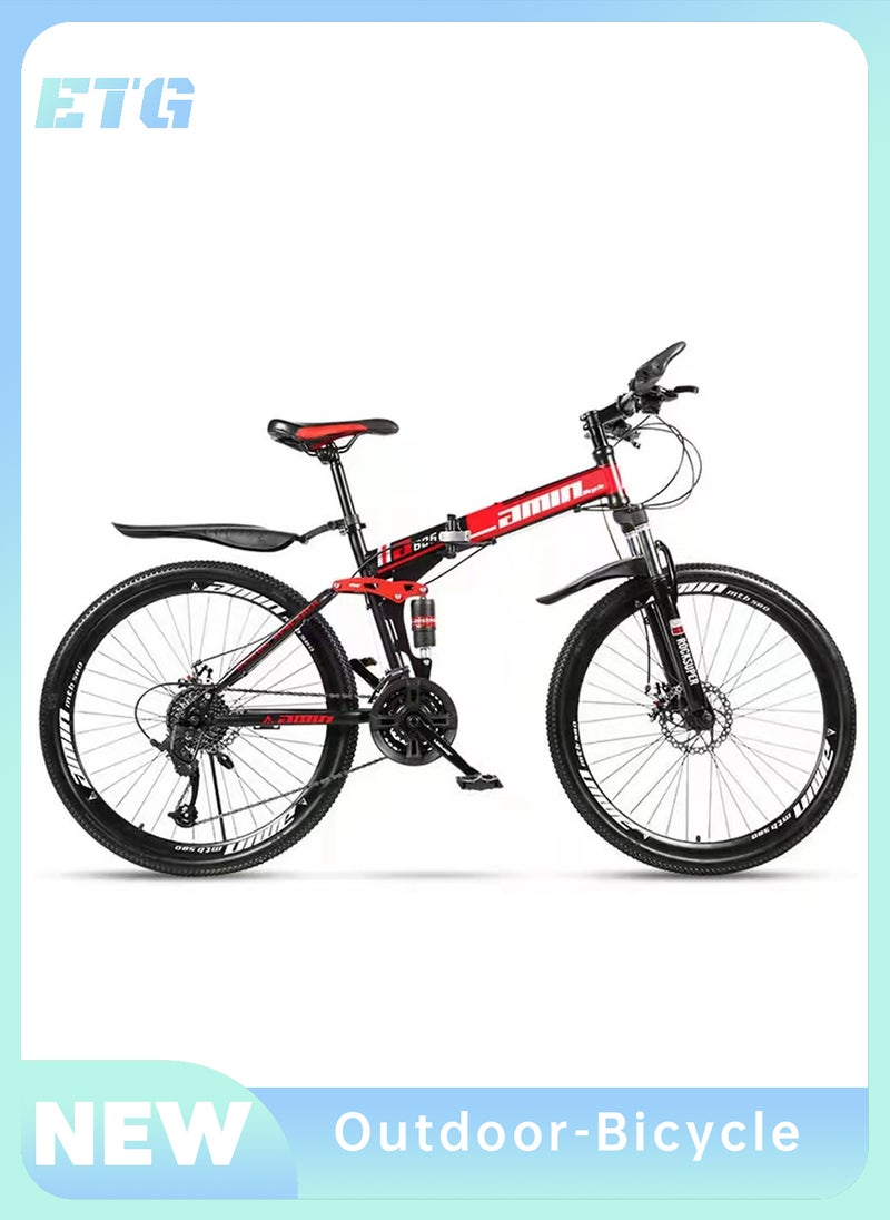 إي تي جي دراجة جبلية قابلة للطي 26 بوصة مع سرعة متغيرة ، دراجة امتصاص الصدمات - Image 1