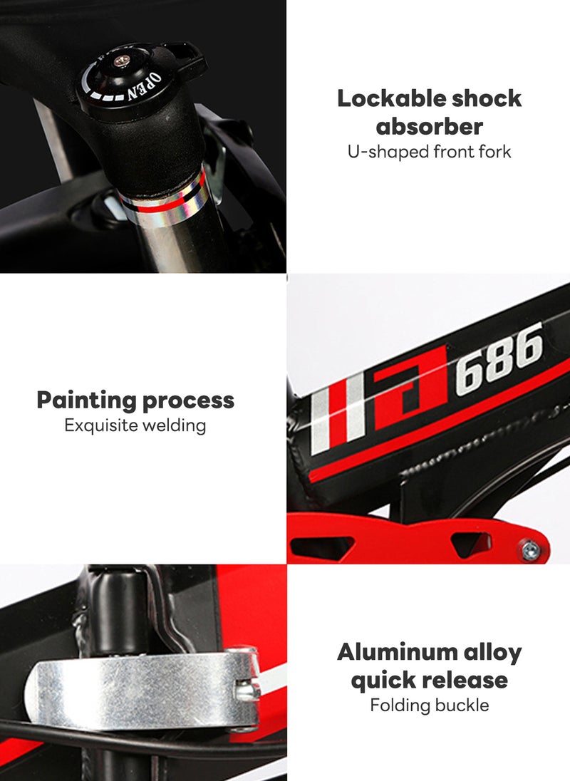 إي تي جي دراجة جبلية قابلة للطي 26 بوصة مع سرعة متغيرة ، دراجة امتصاص الصدمات - Image 5