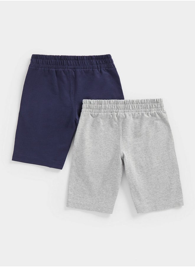 mothercare - Grey and Navy Jersey Shorts 2 Pack - Image 1