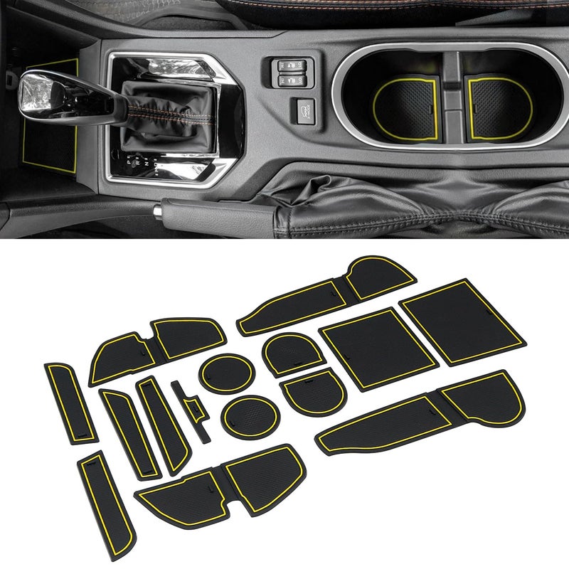 MOCHENT Cup Holder Insert for Subaru Crosstrek 2023 2022 2021 2020 2019 2018 and for Subaru Impreza 20172023 Center Console Mat NonSlip Door Pocket Liners Interior Accessories Yellow