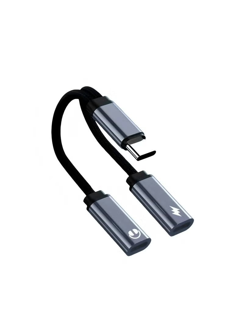 أبلينم موزع USB C، محول شاحن وسماعة رأس مزدوج USB C، كابل دونجل صوتي 2 في 1 من النوع C مع شحن سريع 60 وات، يدعم الموسيقى والمكالمات، لهاتف Iphone 16 15 Pro Max، Galaxy S24 S23 Pixel 9 8 7، Ipad Pro  4.0      4 تقييمات - Image 1