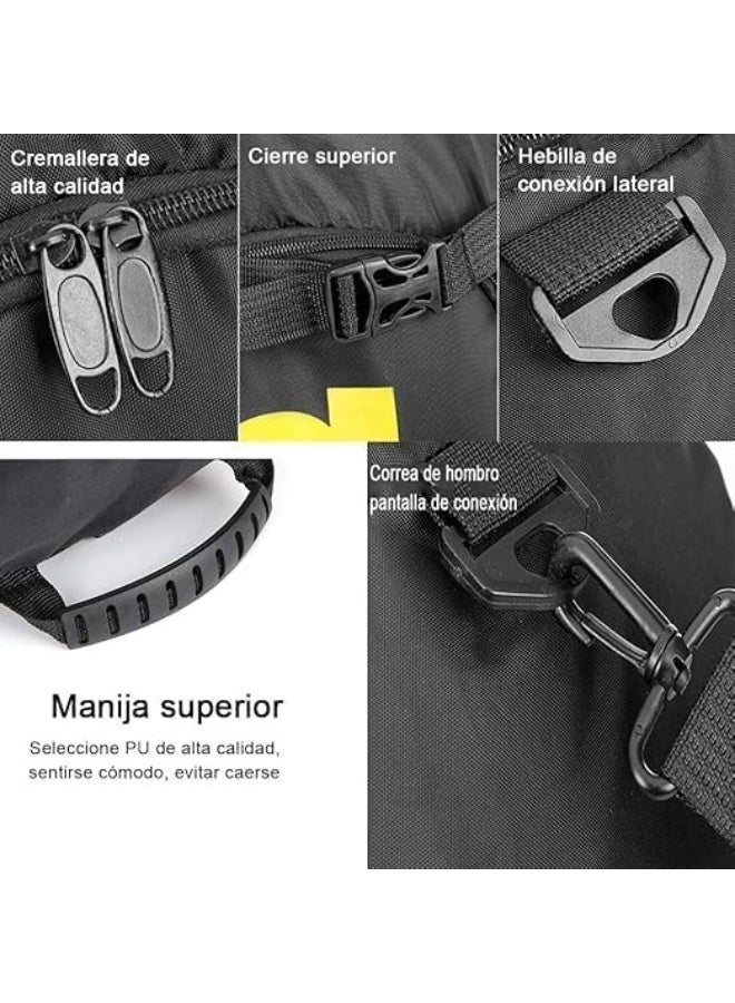 تي 60 شنطة سفر رياضية للرجال والنساء مقاومة للماء قماش عالى الجودة سعة كبيرة متعددة الاستخدامات للرياضة والصالة والرحلات والأنشطة الخارجية ( Code 9306078/1 ) (اسود) - Image 4