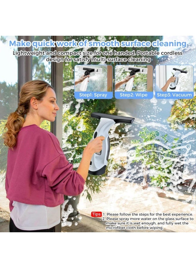 HZYH Cordless Window Vacuum Cleaner, Electric Squeegee Tool Set, 10 Inch Blade, for Glass, Mirrors, Showers, Countertops, and  Tiles - Image 3