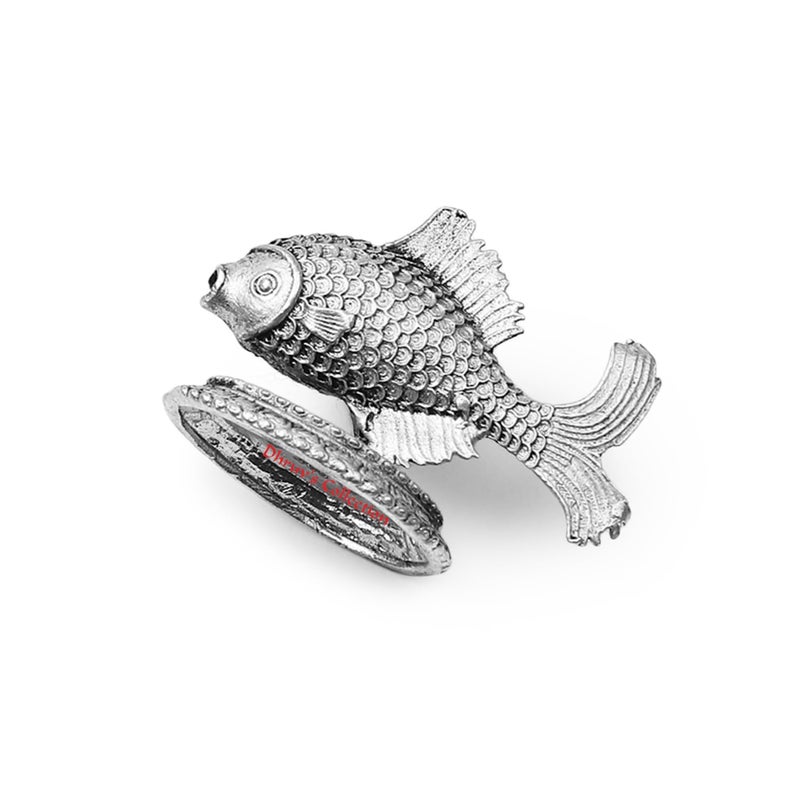 DHRUVS COLLECTION 925 Oxidized Silver Fish Chandi ki Machli for Astrological Lal Kitab Remedies Vastu Pooja Housewarming Home Decor and Gifting Purposes Small 46 Grams - Image 2