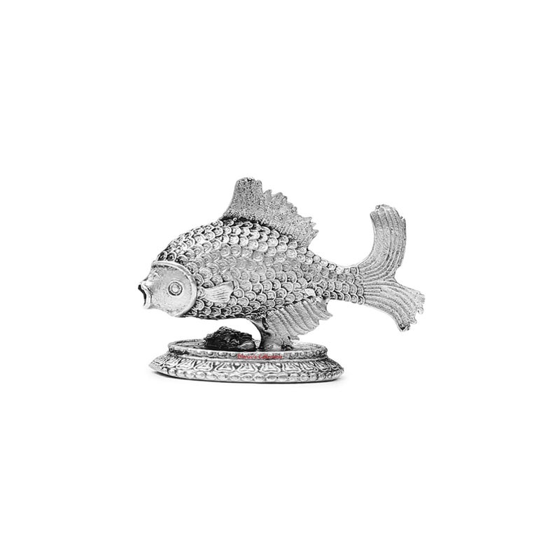 DHRUVS COLLECTION 925 Oxidized Silver Fish Chandi ki Machli for Astrological Lal Kitab Remedies Vastu Pooja Housewarming Home Decor and Gifting Purposes Small 46 Grams - Image 1